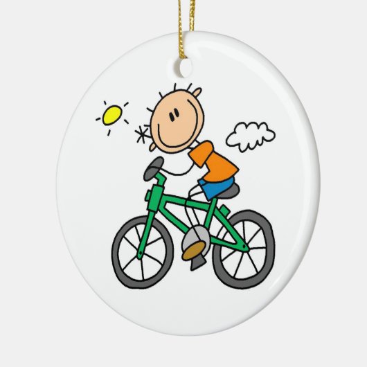 Rijdend fiets - Mannelijk Keramisch Ornament (Links)