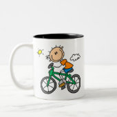 Rijdend fiets - Mannelijk Tweekleurige Koffiemok (Links)