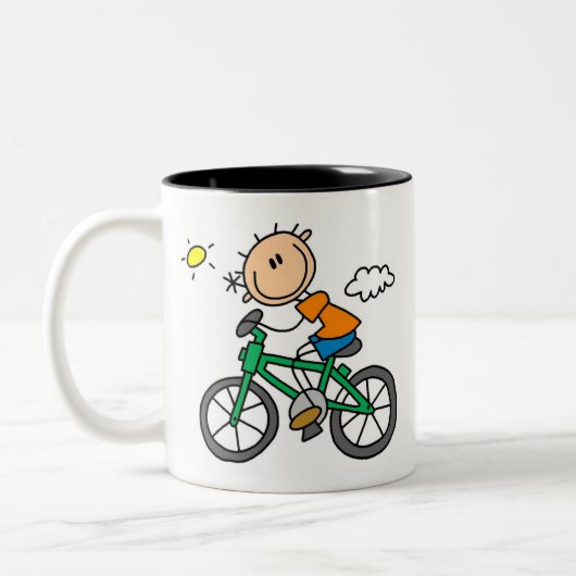 Rijdend fiets - Mannelijk Tweekleurige Koffiemok (Links)