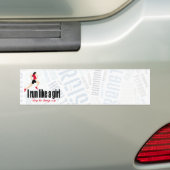 Rijdend meisje bumpersticker (Op auto)