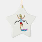 Rijdend meisje keramisch ornament (Rechts)