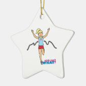 Rijdend meisje keramisch ornament (Links)