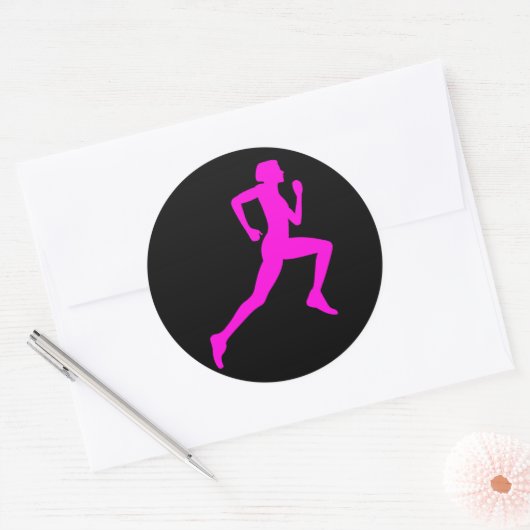 Rijdend meisje ronde sticker