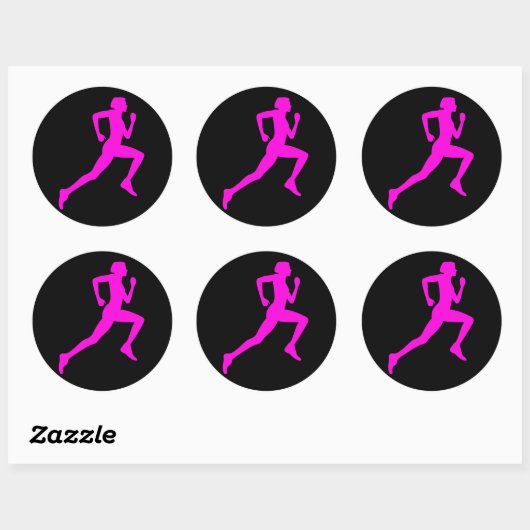 Rijdend meisje ronde sticker (Vel)