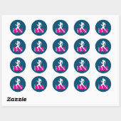 Rijdend meisje ronde sticker (Vel)