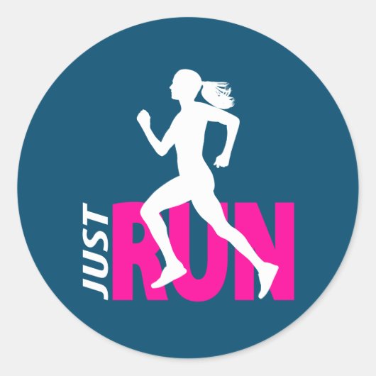 Rijdend meisje ronde sticker (Voorkant)