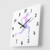 Rijdend meisje vierkante klok (Hoek)