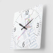 Rijdend meisje vierkante klok (Hoek)