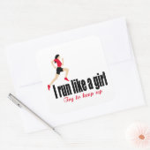 Rijdend meisje vierkante sticker (Envelop)