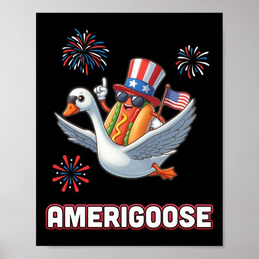 Rijdende Gans Vuurwerk Amerigoose Onafhankelijkhei Poster (Voorkant)