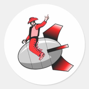 Rijdende kernbom ronde sticker