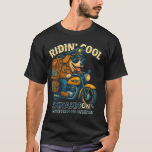 Rijdende koele hond bikershirt – EKNAKHON Avontuur T-shirt