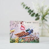 Rijdende sprinkhanen briefkaart (Staand voorkant)