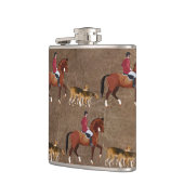 Rijder en wonden van paarden voor de jacht heupfles (Links)