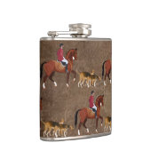 Rijder en wonden van paarden voor de jacht heupfles (Rechts)