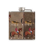 Rijder en wonden van paarden voor de jacht heupfles (Achterkant)