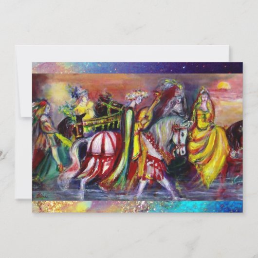 RIJDERS IN DE NACHT, heldere, levendige blauwe enk Aankondiging (Voorkant)