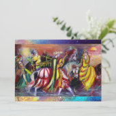 RIJDERS IN DE NACHT, heldere, levendige blauwe enk Aankondiging (Staand voorkant)