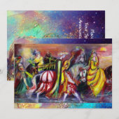 RIJDERS IN DE NACHT, heldere, levendige blauwe enk Aankondiging (Voorkant / Achterkant)