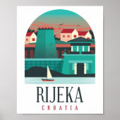 Rijeka Croatia Vintage Minimal Poster (Voorkant)