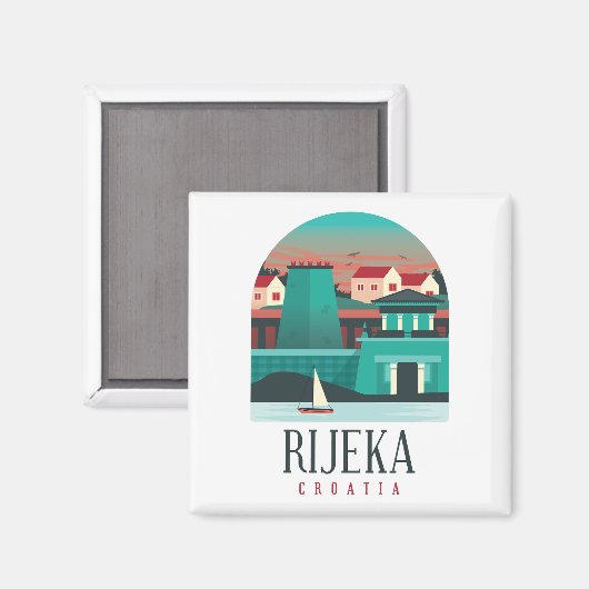 Rijeka Kroatië  Minimal Magnet (Voorkant / Achterkant)