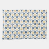 RIJEN BLAUWE & GELE SNEEUWVLOKKEN THEEDOEK (Horizontaal)