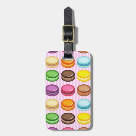 Rijen Macarons Bagagelabel (Voorkant verticaal)
