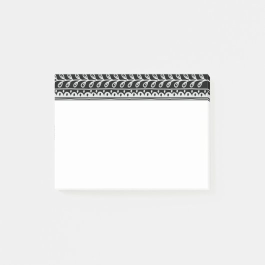 Rijen met zwart-witte krabbelpatronen post-it® notes (Voorkant)