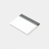 Rijen met zwart-witte krabbelpatronen post-it® notes (Schuin)