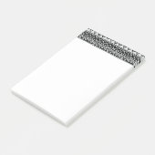 Rijen met zwart-witte krabbelpatronen post-it® notes (Schuin)