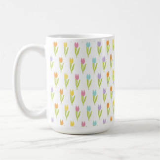 RIJEN MOOIE KLEURRIJKE PAAS-TULPEN KOFFIEMOK