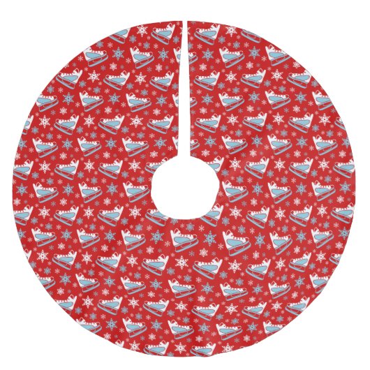 RIJEN ROOD WIT BLAUW WINTERIJS SCHAATSEN KERSTBOOM ROK (Voorkant)