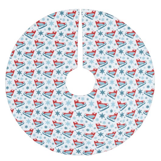 RIJEN ROOD WIT BLAUW WINTERIJS SCHAATSEN KERSTBOOM ROK (Voorkant)