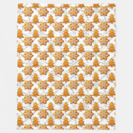 RIJEN SNEEUWVLOKKEN & KERSTBOOMKOEKJES FLEECE DEKEN