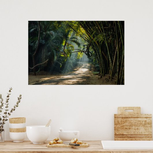 Rijen van Bamboe Poster (Keuken)