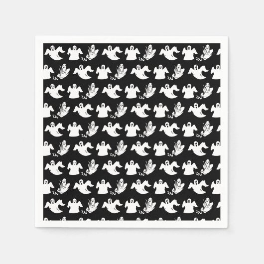 Rijen van de Dansende Ghosts Halloween-partij Servet (Voorkant)