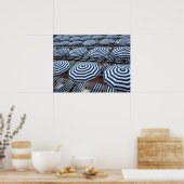 Rijen van doorgesneden doorboren met zonnesbrood poster (Keuken)