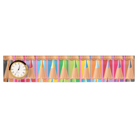 Rijen van gekleurde pennen naambordje (Voorkant)