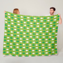 RIJEN VAN GROENE & WITTE KERSTBOMEN FLEECE DEKEN