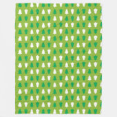 RIJEN VAN GROENE & WITTE KERSTBOMEN FLEECE DEKEN (Voorkant)