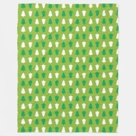 RIJEN VAN GROENE & WITTE KERSTBOMEN FLEECE DEKEN