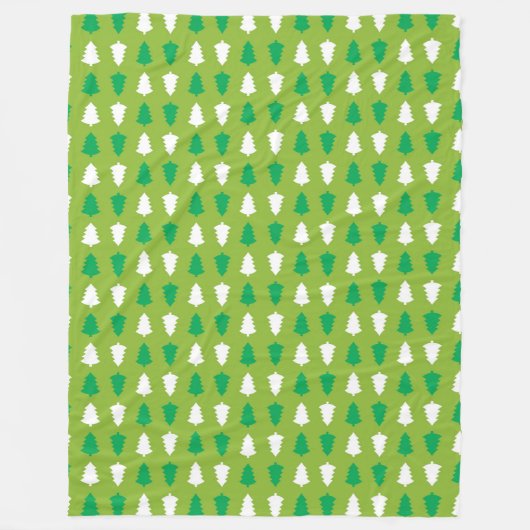 RIJEN VAN GROENE & WITTE KERSTBOMEN FLEECE DEKEN (Voorkant)