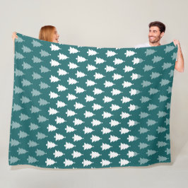RIJEN VAN GROENE & WITTE KERSTBOMEN FLEECE DEKEN