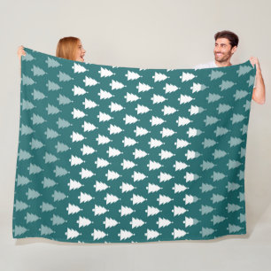 RIJEN VAN GROENE & WITTE KERSTBOMEN FLEECE DEKEN