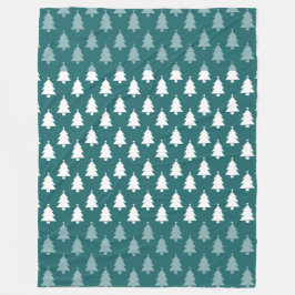 RIJEN VAN GROENE & WITTE KERSTBOMEN FLEECE DEKEN