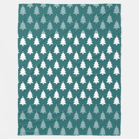 RIJEN VAN GROENE & WITTE KERSTBOMEN FLEECE DEKEN (Voorkant)