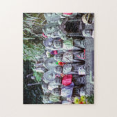 Rijen van kleine Jizo monk-beelden met bibs - Japa Legpuzzel (Verticaal)