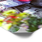 Rijen van kleine Jizo monk-beelden met bibs - Japa Poster (Hoek)