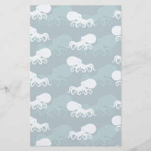 Rijen van octopuspatroon briefpapier