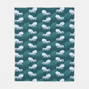 Rijen van octopuspatroon fleece deken